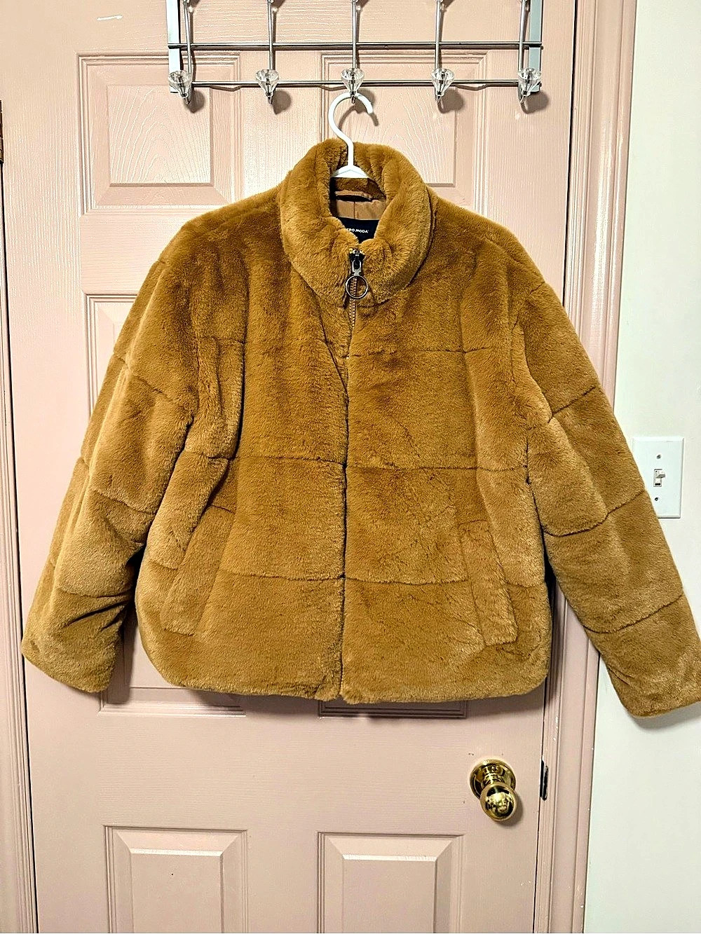 Vero Moda Teddy Jacket in Brown Large